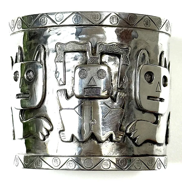 BANCROFT ANTIQUES - Vintage Silver Graziella Laffi Cuff Bracelet 1