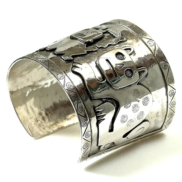 BANCROFT ANTIQUES - Vintage Silver Graziella Laffi Cuff Bracelet 2