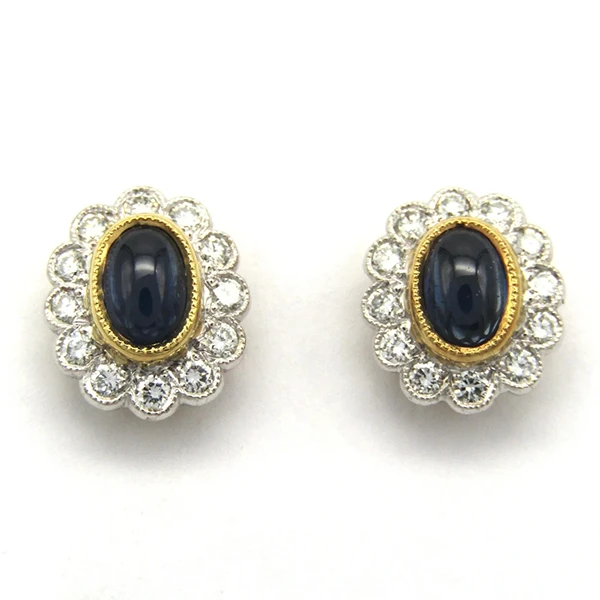 Estate 18K gold sapphire and diamond earrings by Charles Greig.webp