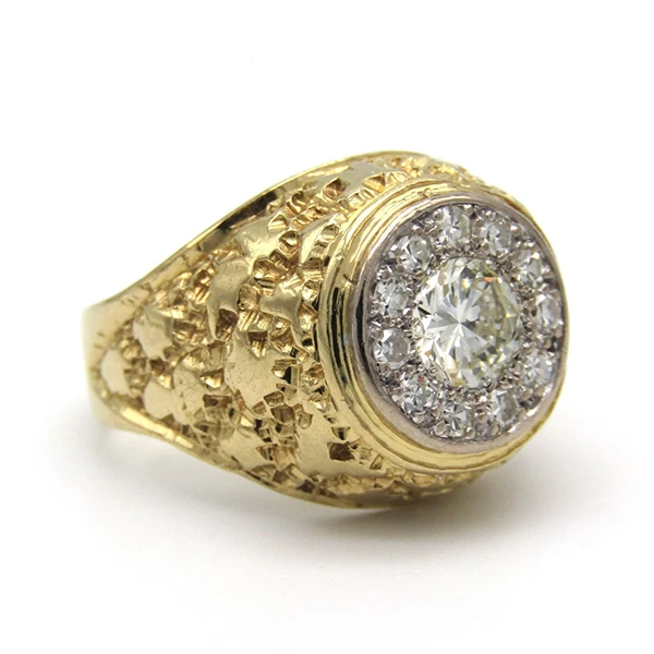Vintage 18K gold diamond cluster ring c.1970s.webp